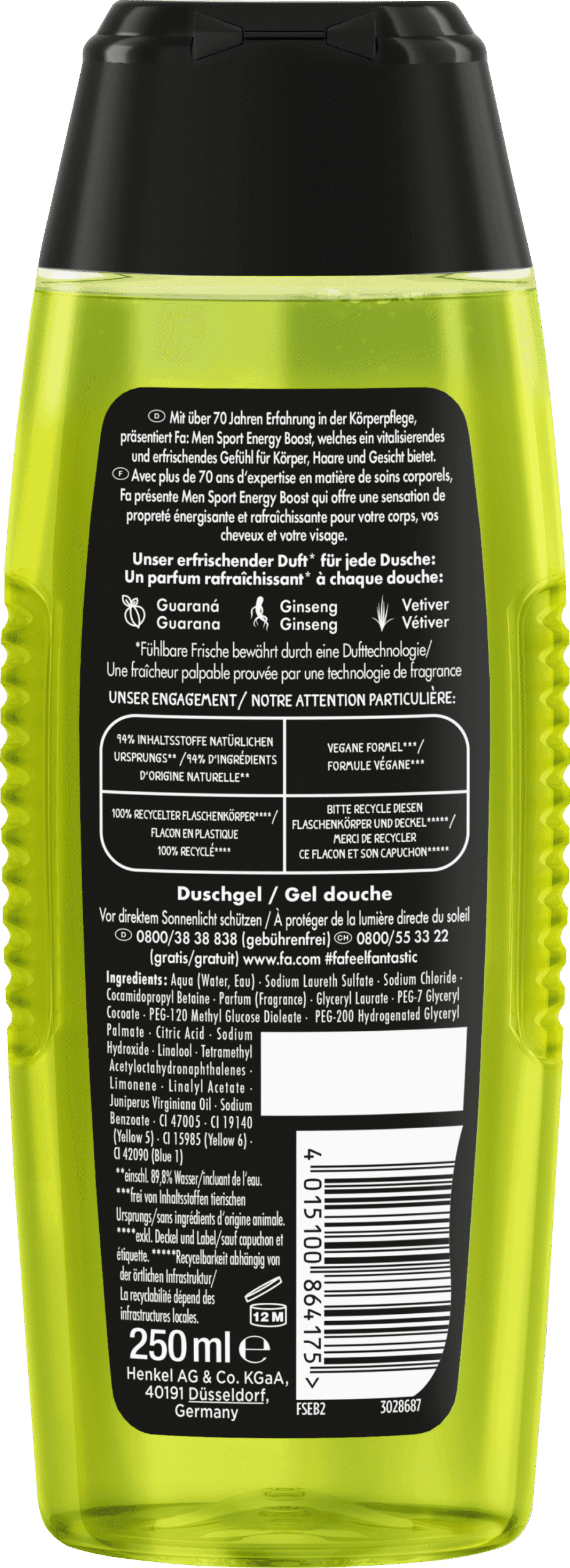 Fa Men Douchegel Sport Energy Boost 3-in-1 - Afbeelding 2