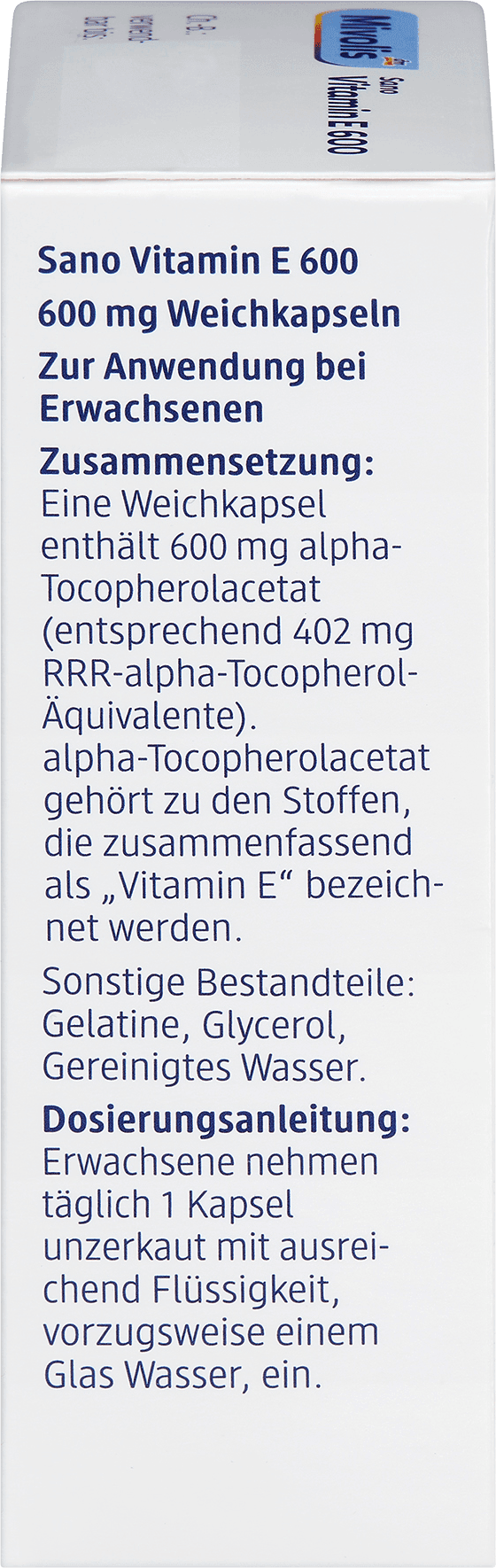 Mivolis Sano Vitamine E 600 Capsules - Afbeelding 4