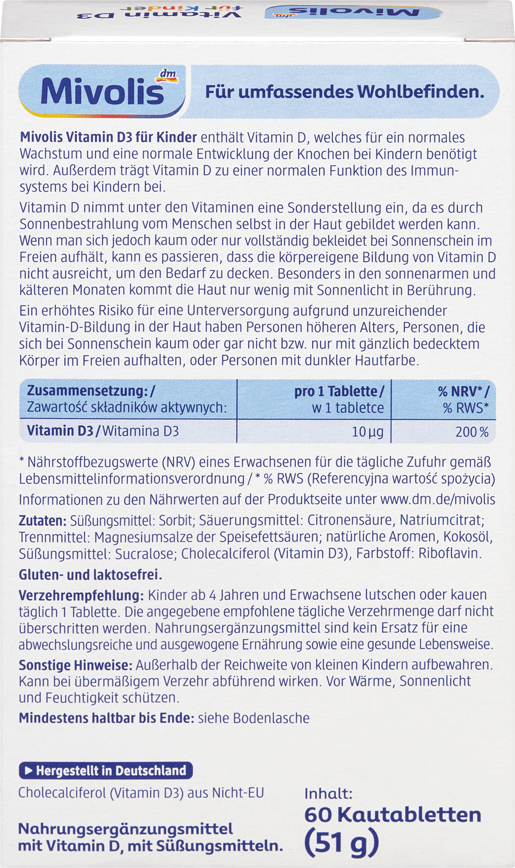 Mivolis Vitamine D3 Kauwtabletten Voor Kinderen 60 Stuks - Afbeelding 2