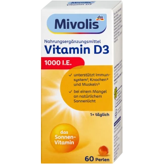 Mivolis Vitamine D3 Parels 1000 IE 60 Stuks