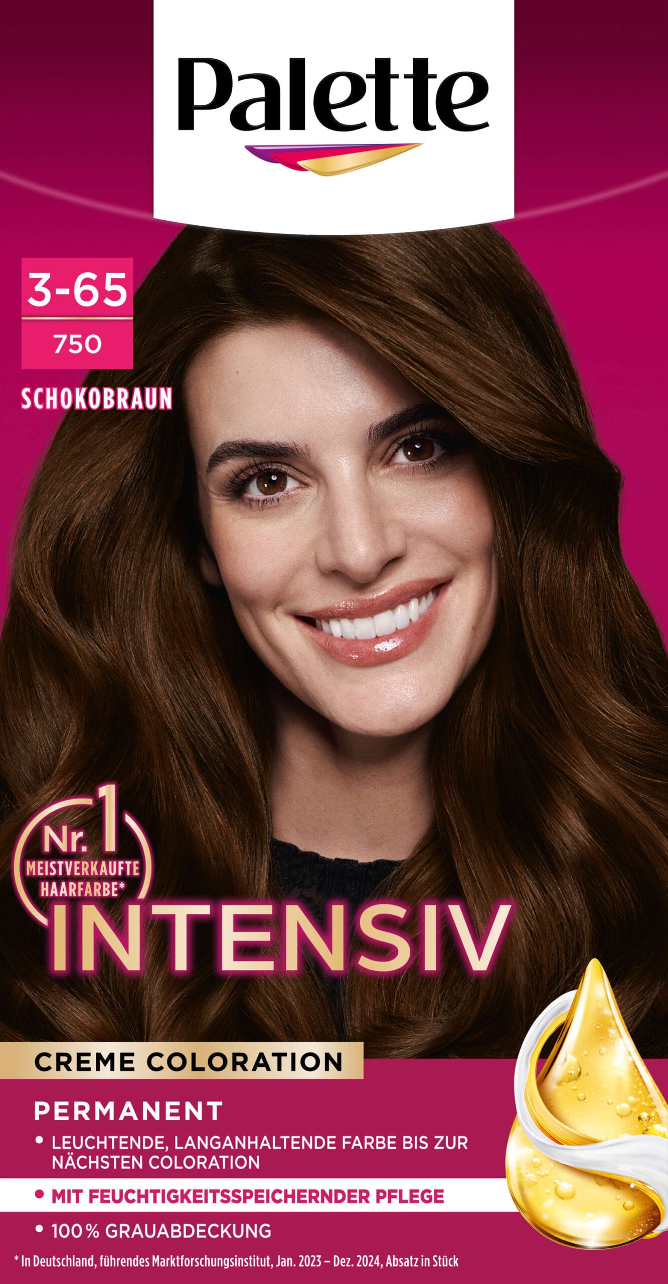 Palette Intensive Kleurcrème Haarkleuring 3-65 Donker Chocoladebruin