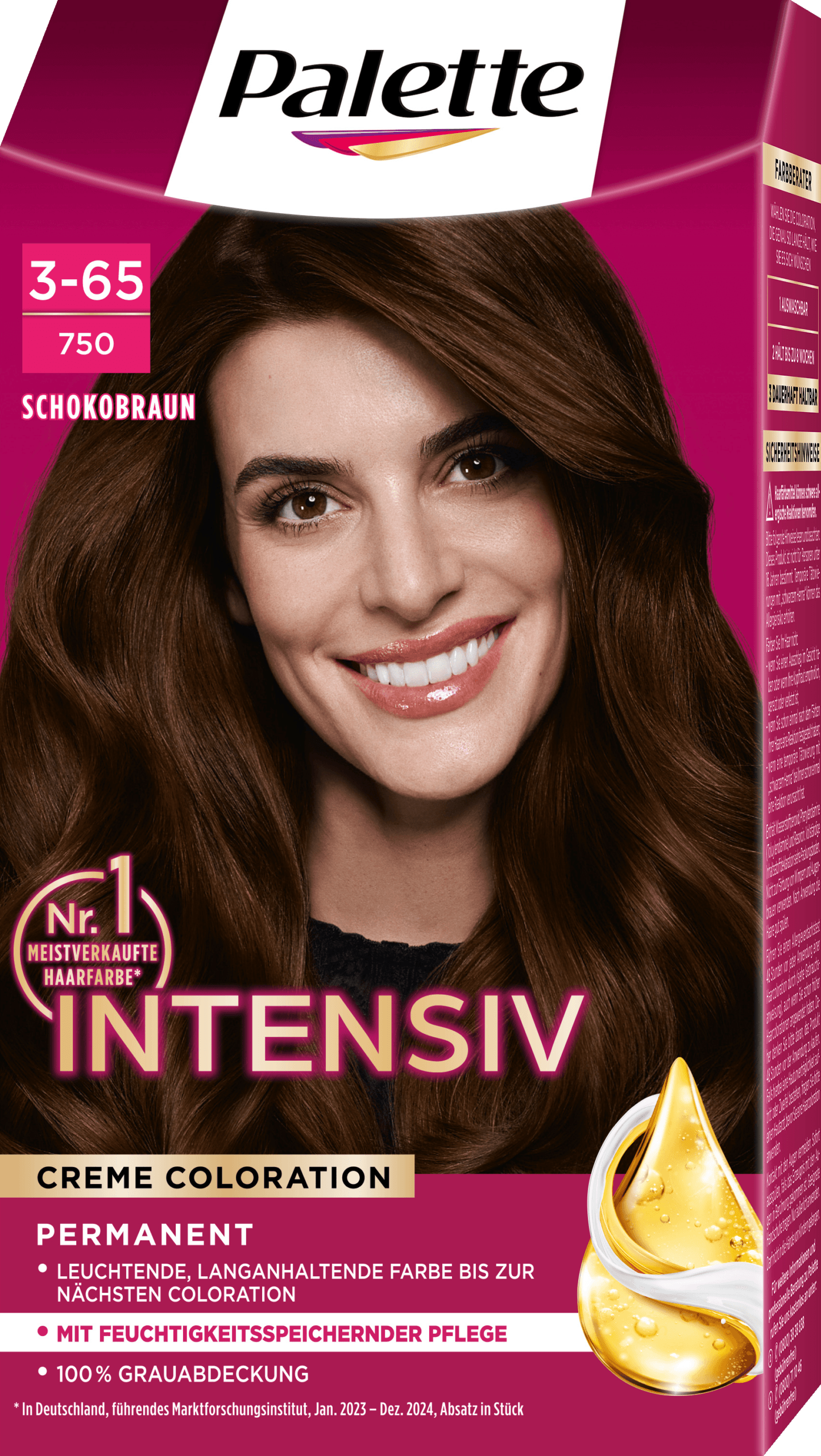 Palette Intensive Kleurcrème Haarkleuring 3-65 Donker Chocoladebruin - Afbeelding 2