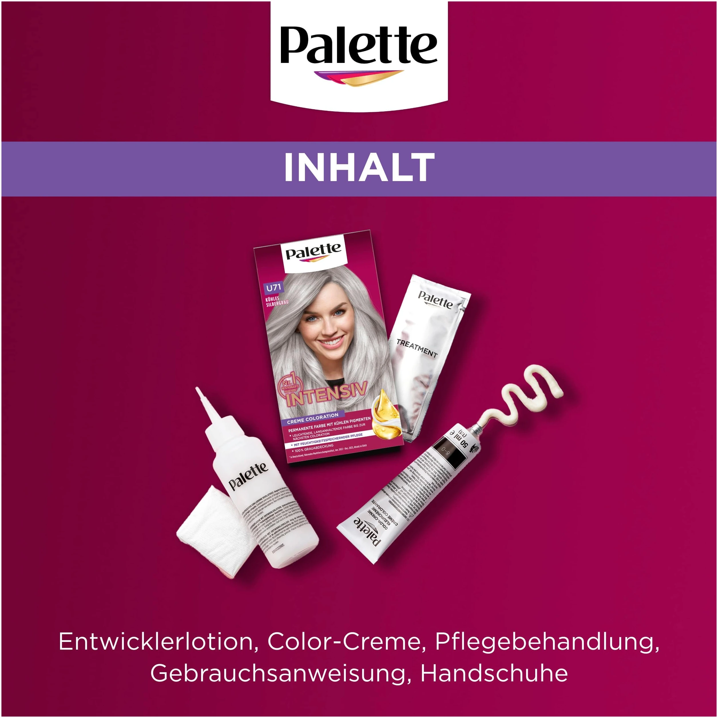 Palette Intensive Color Creme Haarverf U71 Koel Zilvergrijs - Afbeelding 4