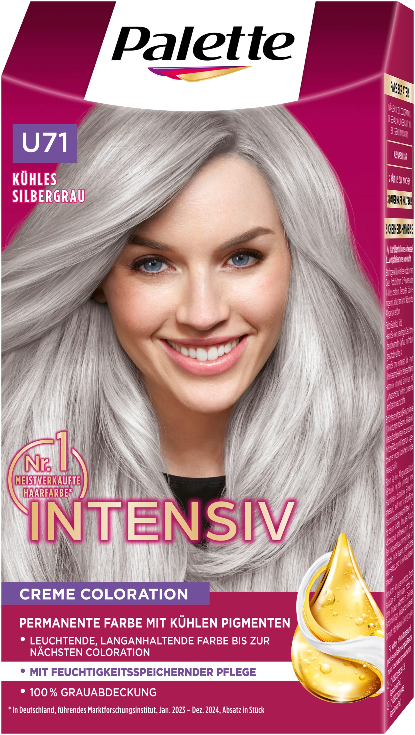 Palette Intensive Color Creme Haarverf U71 Koel Zilvergrijs