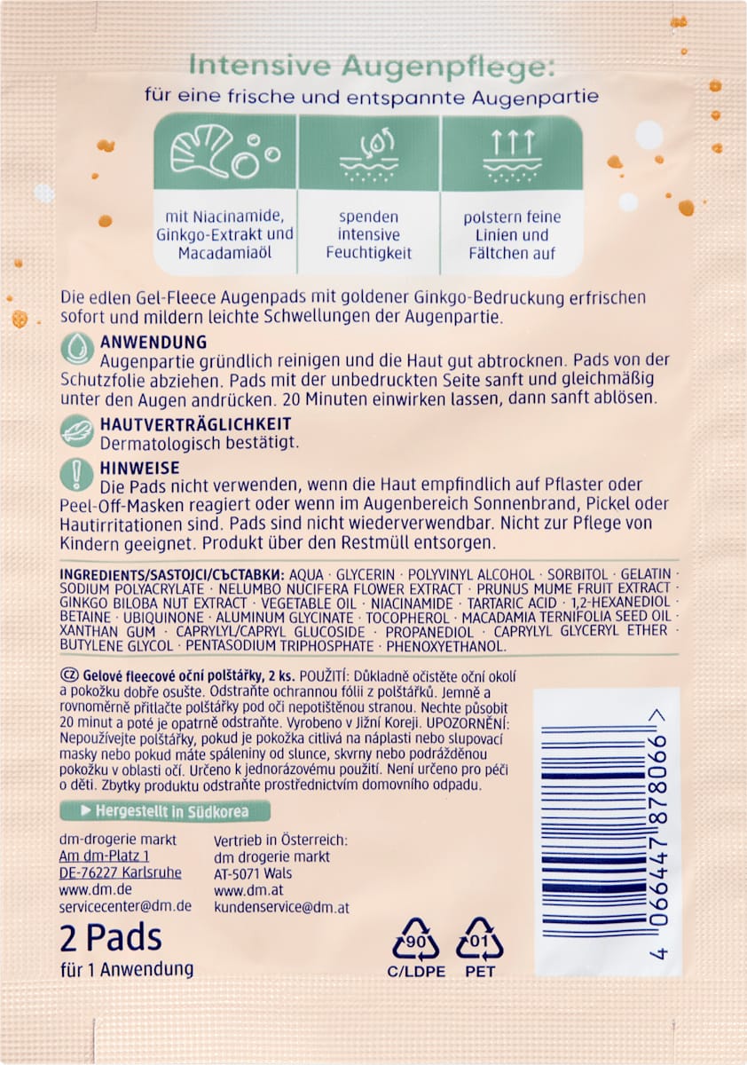 Balea Oogpads Gel Fleece 1 Paar - Afbeelding 2